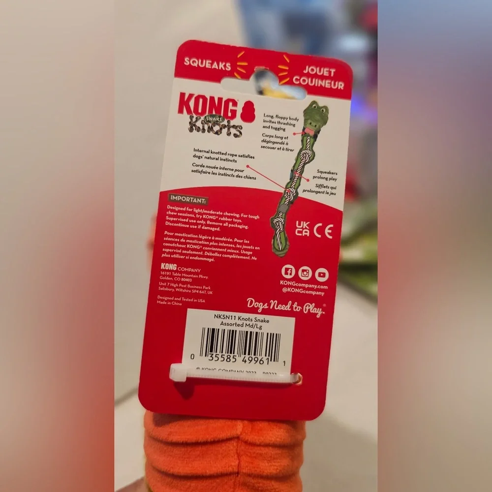 2 Kong Knots Dog Toys: Floppy Knots Hippo and Knots Snake